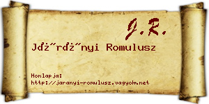Járányi Romulusz névjegykártya